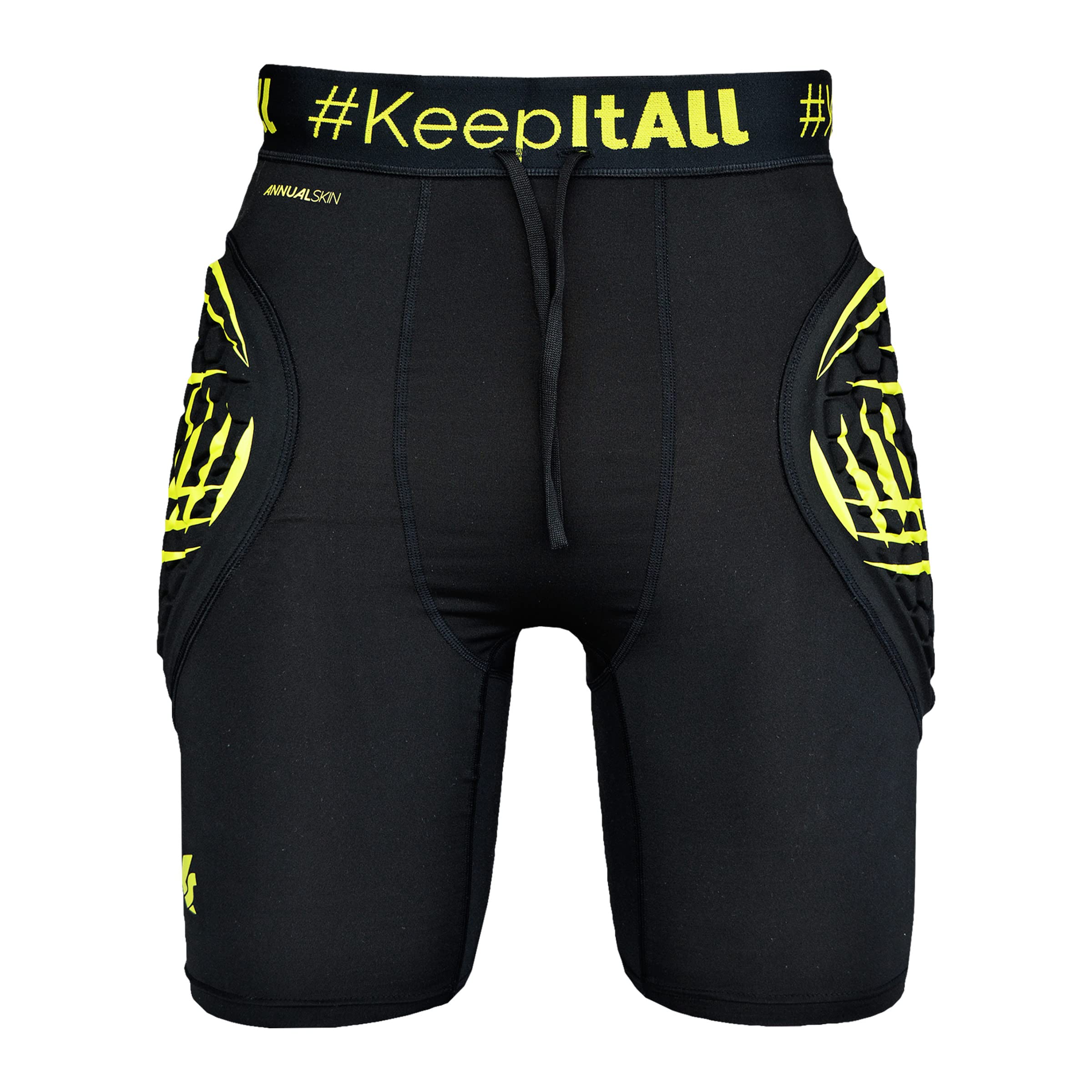 KEEPERsport - Pantaloncini da portiere imbottiti – Pantaloni protettivi corti per portiere – Taglia 128-XXL – Nero