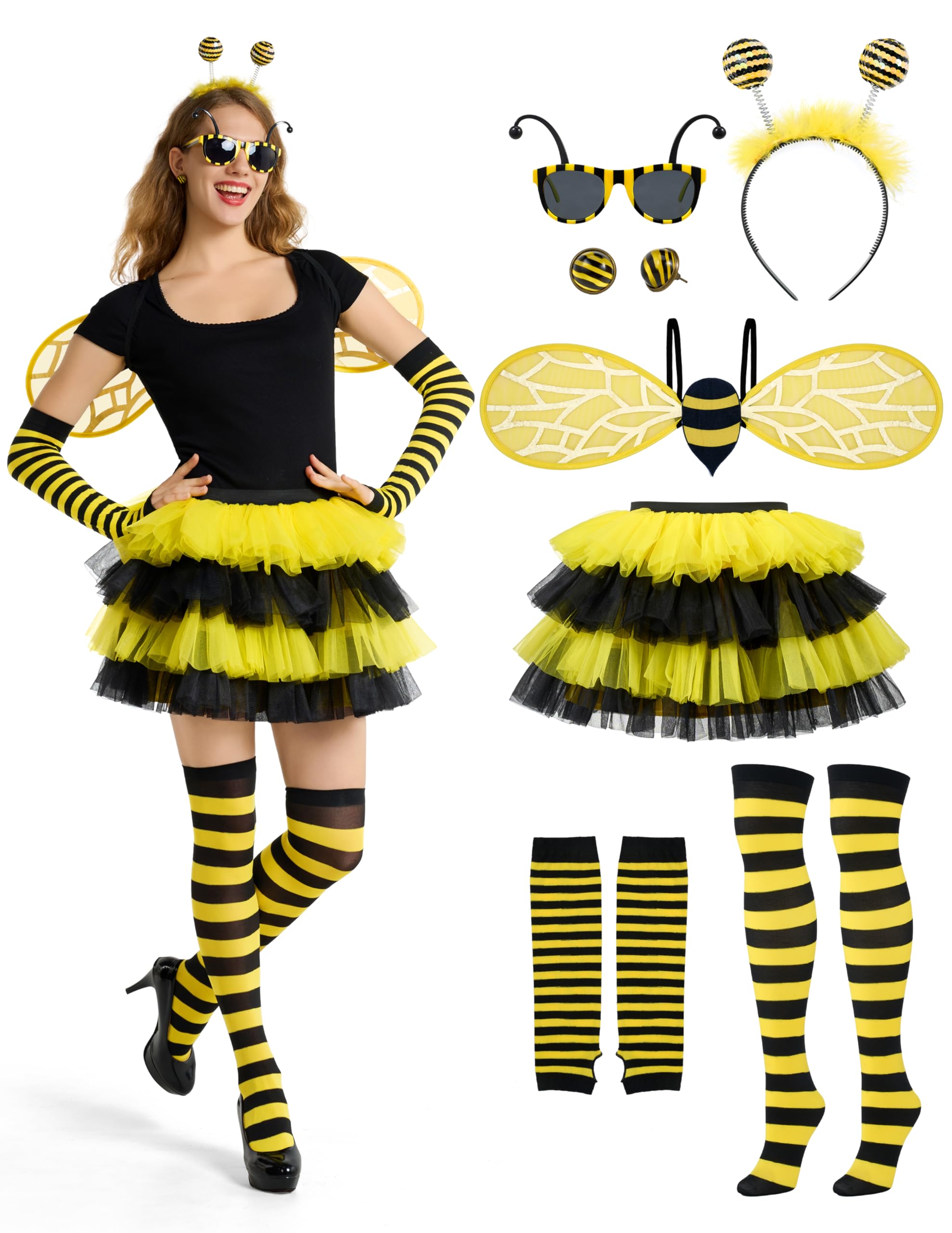 Spooktacular Creations Disfraz de Halloween con alas de abeja para adultos y mujeres.