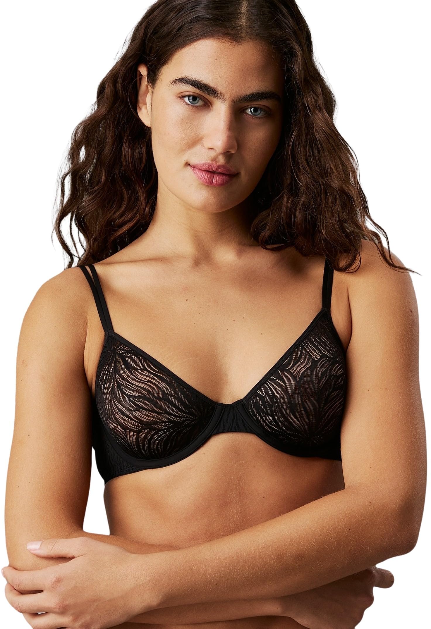 Calvin Klein Women Unlined Demi-Cup Bra with Underwire, Black (Black), 30DD