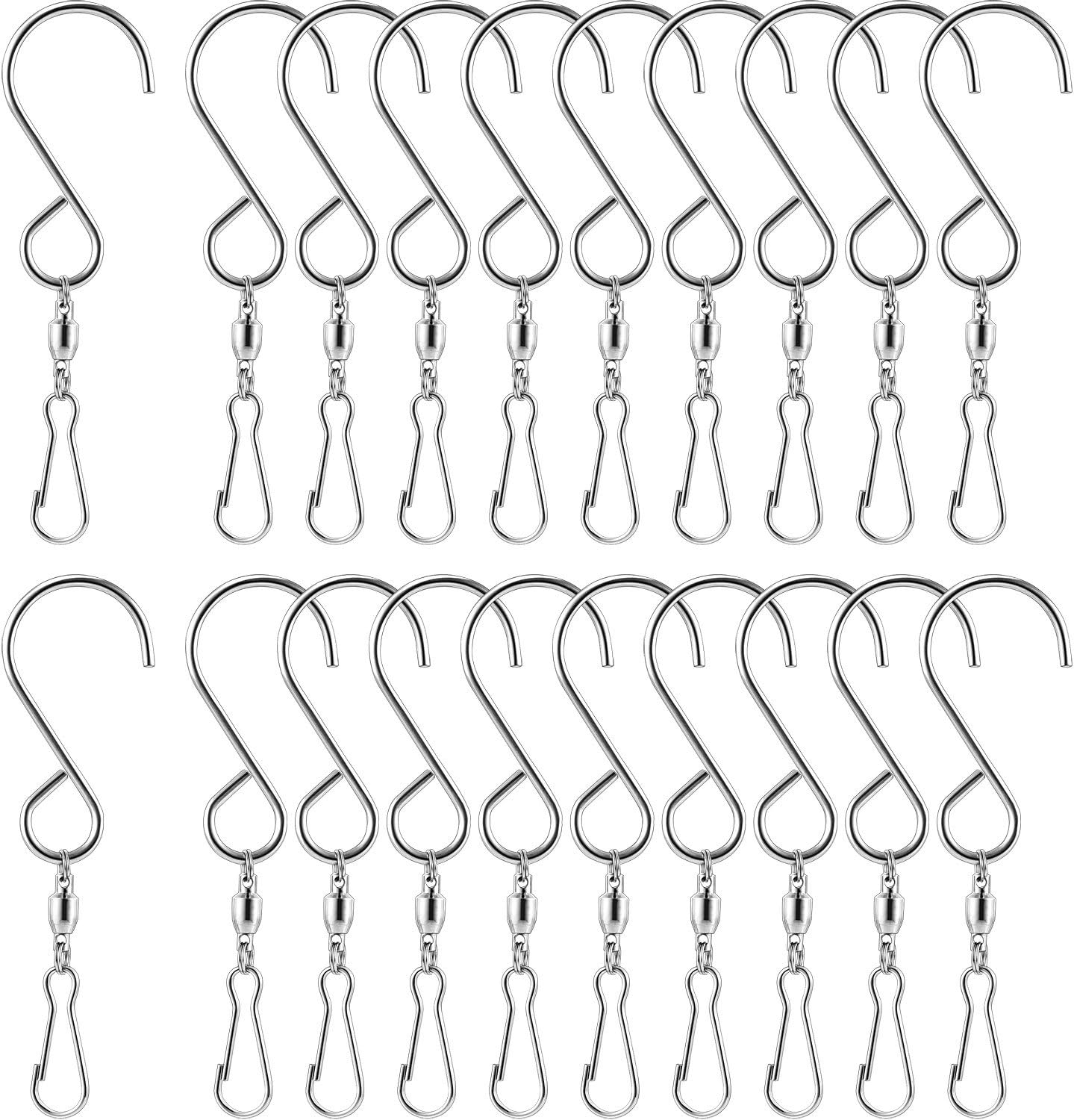 TecUnite 20 Pack Wind Spinner Swivel Hooks Clips for