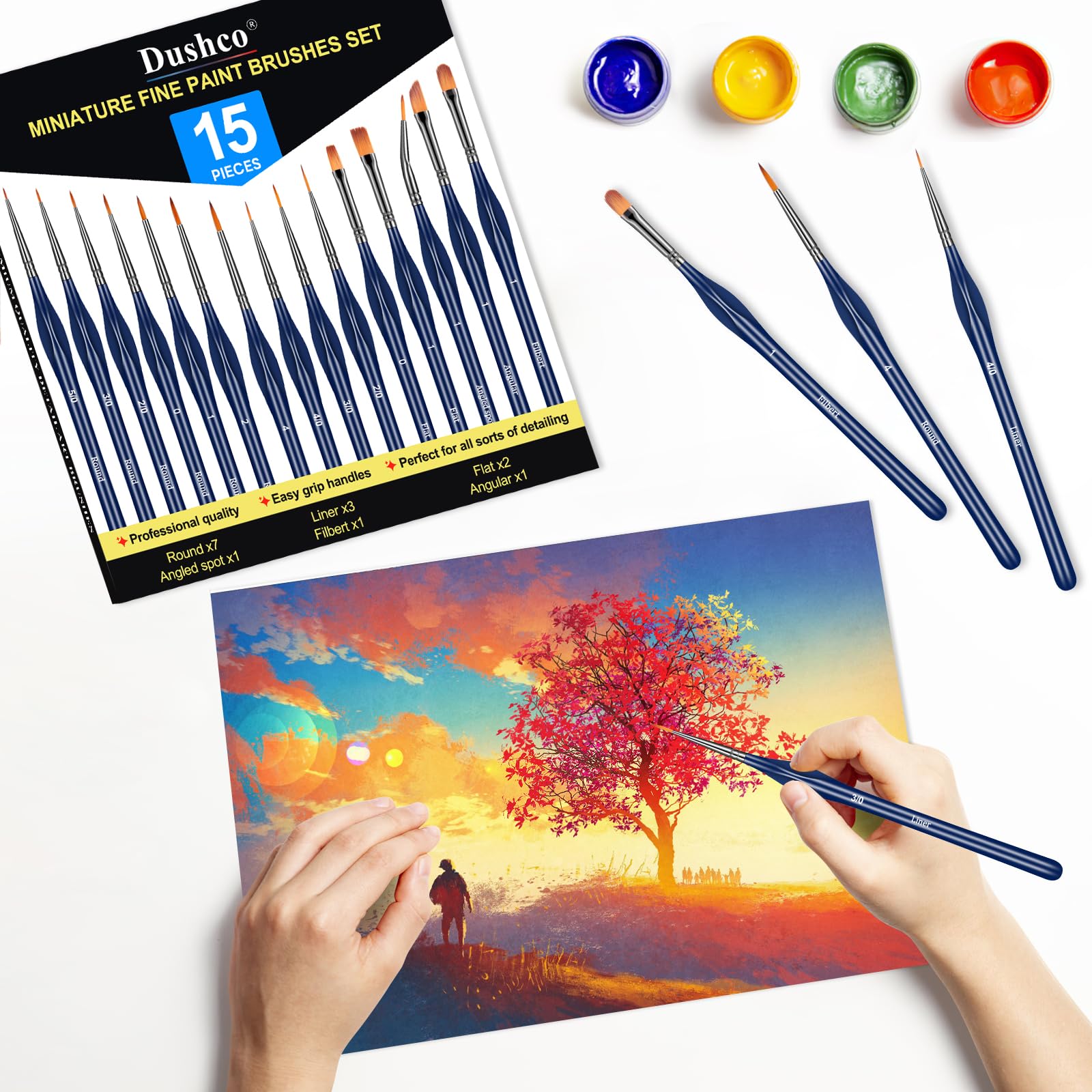 Artlicious 25-Piece Paint Brush Set - Works With Acrylic, Watercolor, Oil & Face Paints For Kids & Adults