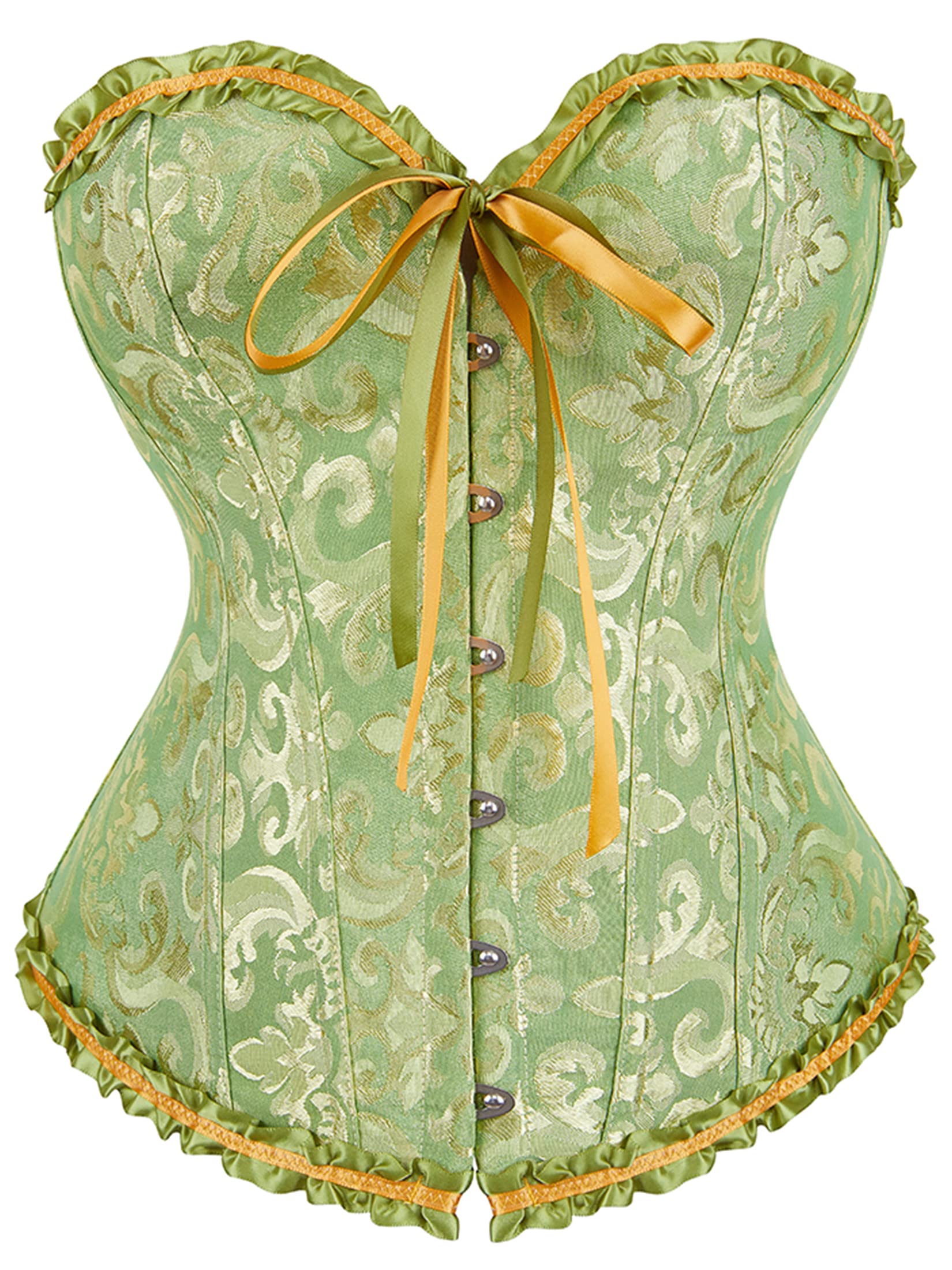 Alivila.Y Fashion Womens Vintage Floral Denim Overbust Corset Bustier Top