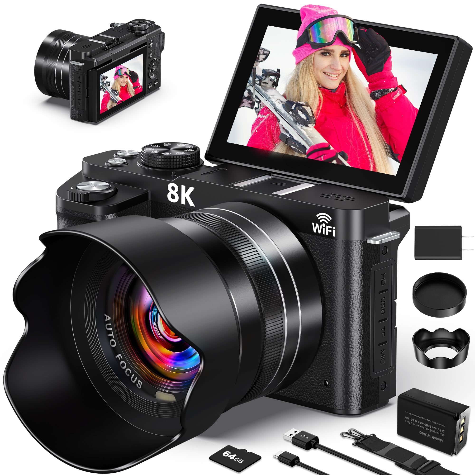 Buy Pedtail 8K Digital Cameras for Photography - 88MP Autofocus