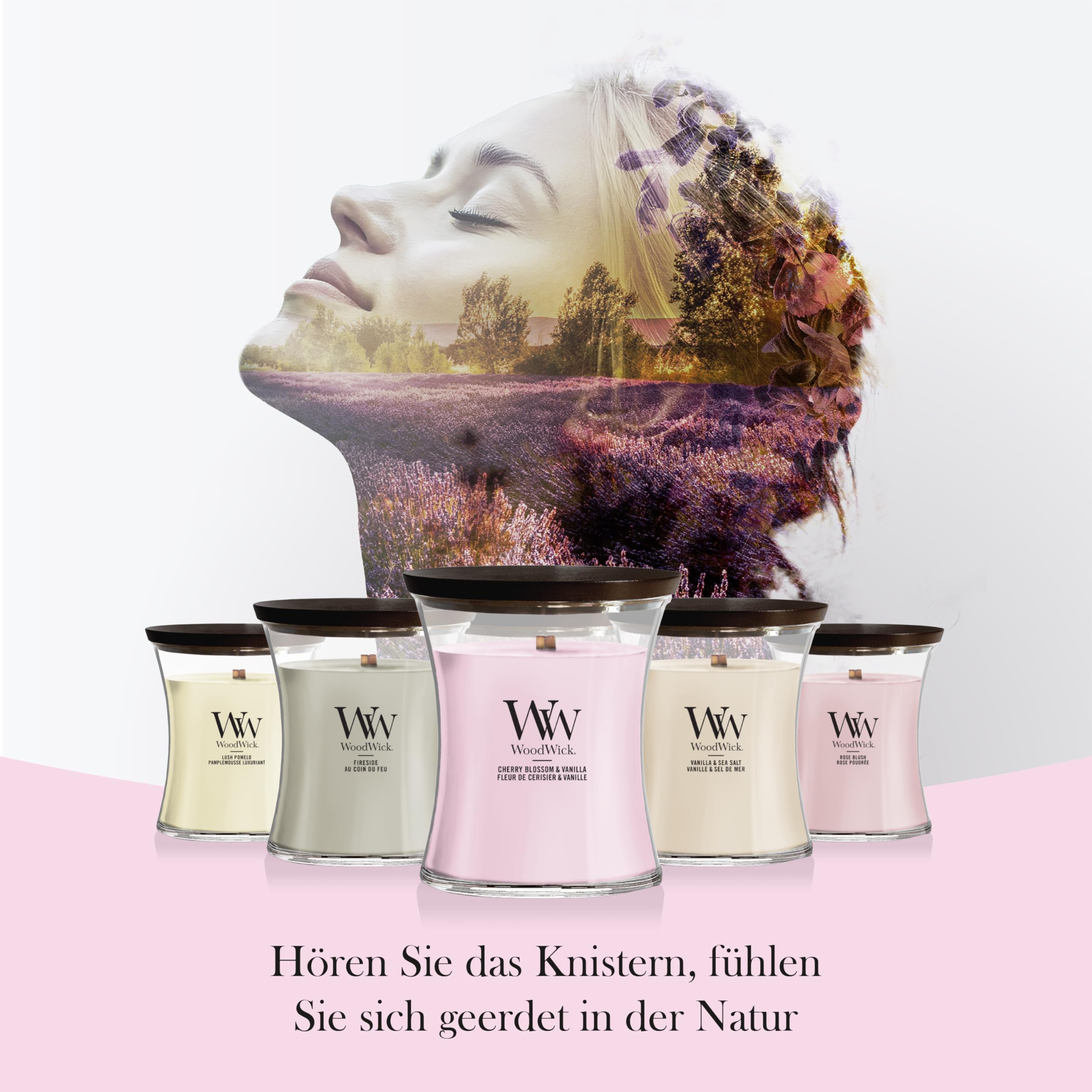 WoodWick Duftkerze | Große Hourglass-Kerze | Cherry Blossom & Vanilla | Perfekte Geschenke für Frauen