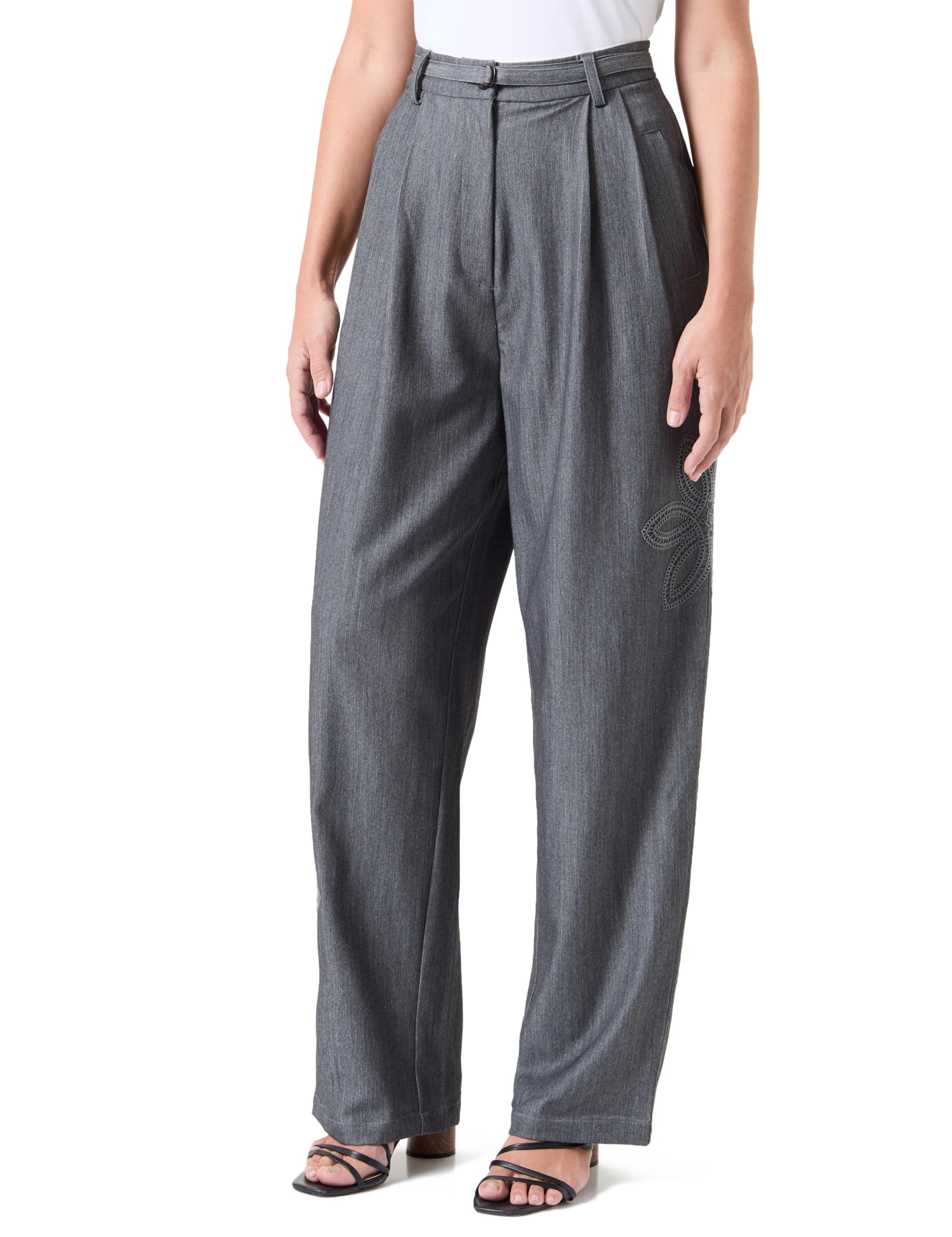 Desigual Women's Woman Woven Long Trousers Pants, Black, M