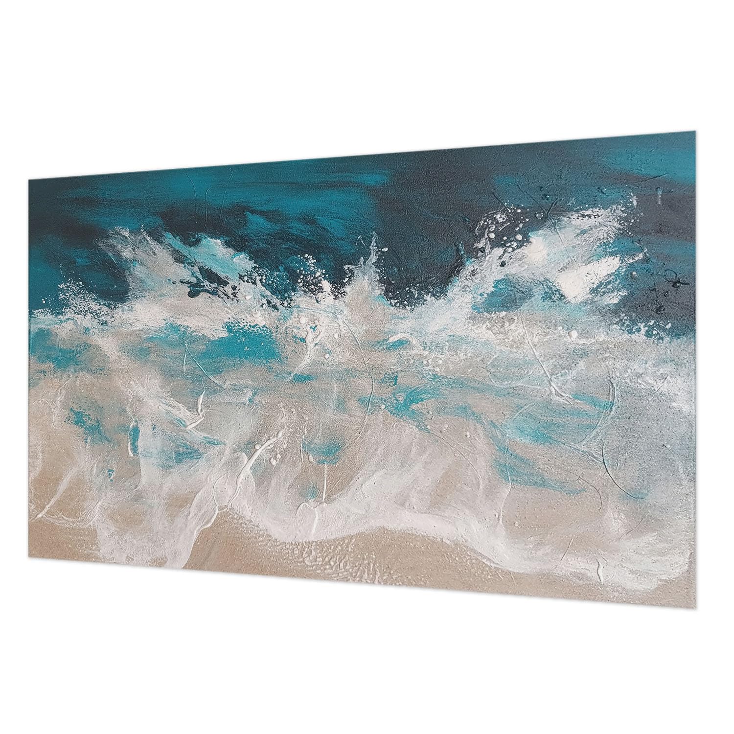 Papier peint intissé vagues océaniques 416x254 cm facile à nettoyer pour salon