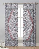 Vista 8 de Cortinas traslúcidas de Navidad de 63 pulgadas de largo, juego de 2 paneles de cortinas para cocina, dormitorio, sala de estar, pasillo, puerta