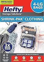 Vista 11 de Bolsas de almacenamiento al vacío Hefty Shrink-Pak - Ahorro de espacio para almacenamiento debajo de la cama, ropa y edredones, 3 veces más espacio