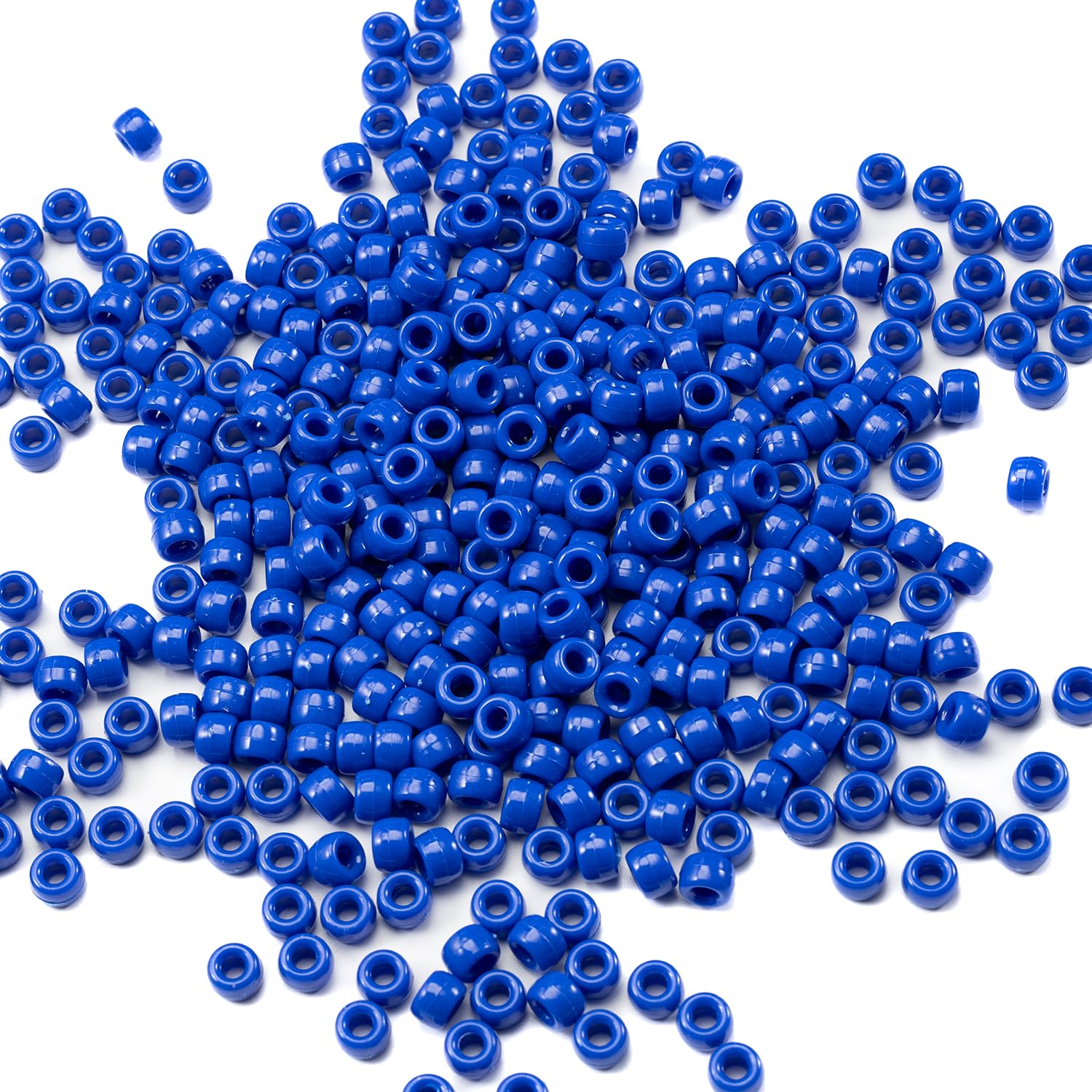 1000 Pcs Acrylic Single Color Pony Beads 6x9mm Bulk for Jewelry Making Earring Hair Braiding