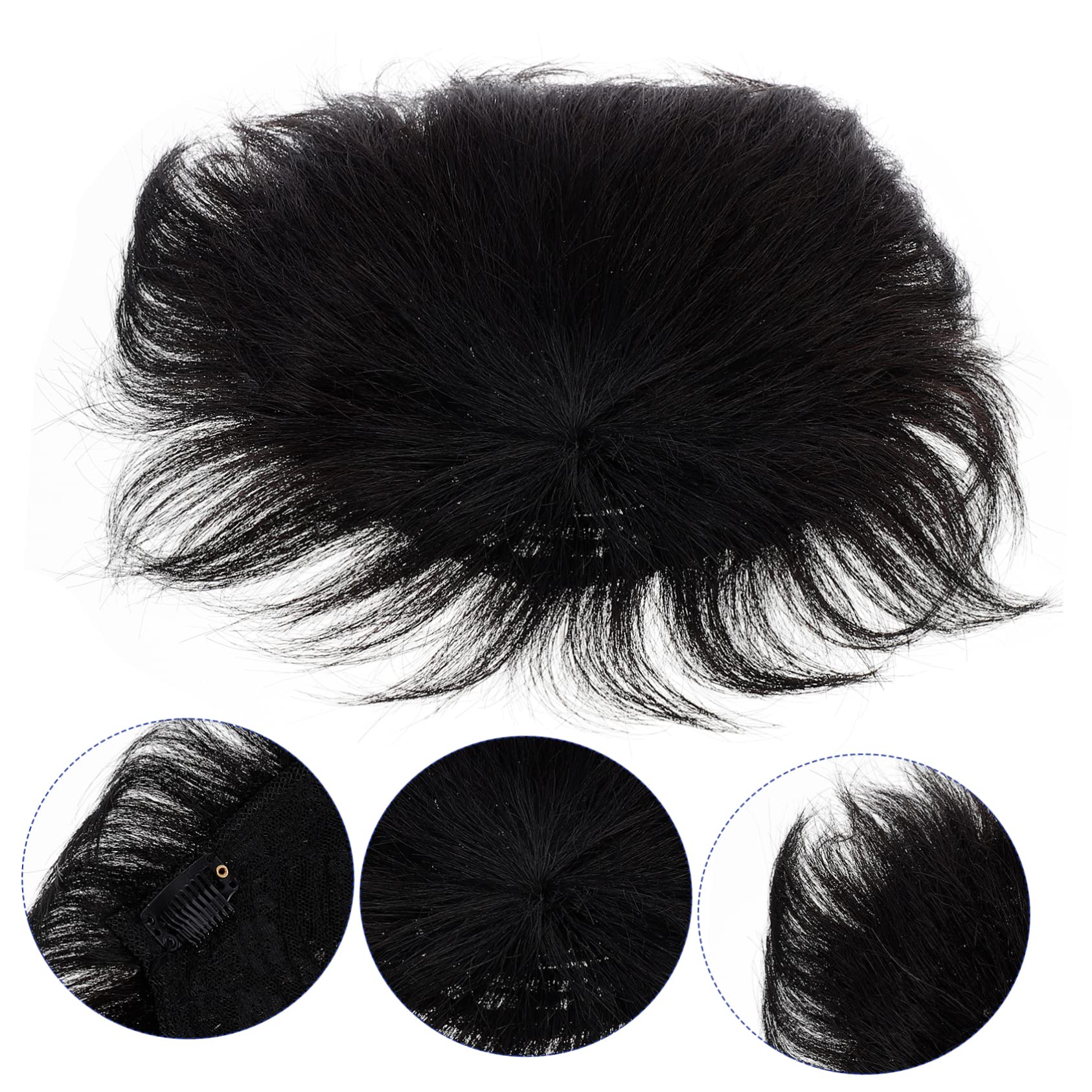 Peluca Masculina para Cubrir Calvo Pieza de Cabello Humano Extensión de Cabello Postiza para Uso Diario