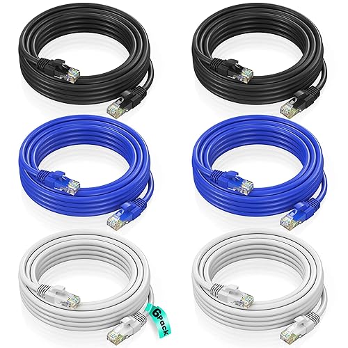 Miniatura 73 de Maximm Cable Ethernet Cat 6 de 30 pies (paquete de 6) – Cable LAN de alta velocidad, cable de Internet, cable de conexión y cable de red – UTP,