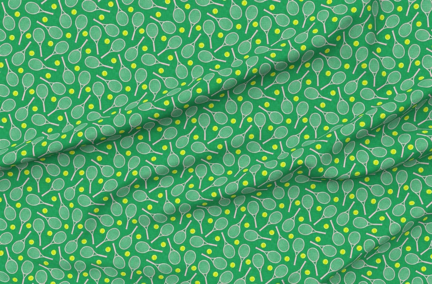 Spoonflower Fabric - Tennis Ball Sports Preppy Racquet Tennis Racket Printed on Minky Fabric by The Yard - Sewing Baby Blankets Quilt Backing Plush