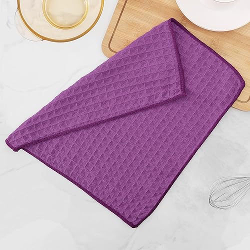 Miniatura 44 de Homaxy Trapos de cocina de microfibra con tejido de gofre, 12 x 12 pulgadas, ultra absorbentes y de color sólido, paños de cocina de secado rápido