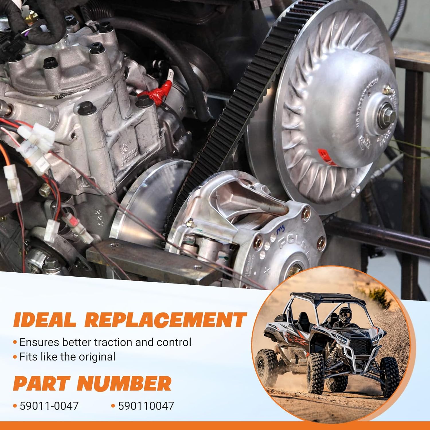 59011-0047 CVT Drive Belt Fits for Kawasaki Teryx KRX 1000 2020-2023, for KRX4 1000 2023, Higher Power Transfer Heavy-Duty Drive Belt Performance Transmission Belt Ultra-Strong Clutch Belt