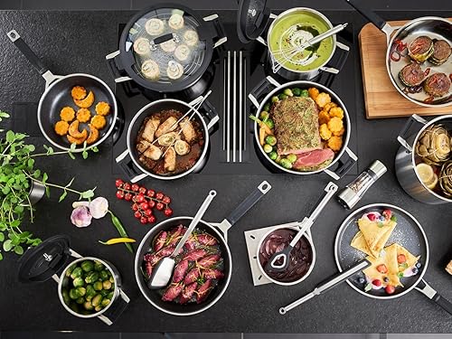 Miniatura 5 de Rösle Silence Pro - Sartén con revestimiento antiadherente resistente a los arañazos ProResist, mango de silicona, 12.6 in, acero inoxidable 1810,