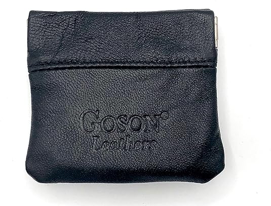 Goson Classic Leather Squeeze Coin Purse change Holder For Men and Women, Pouch size 3.50 in X 3.25 in