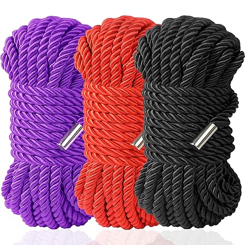 BDSM Shibari Bondage Sex Rope - BDSM Kit Adult Bondage Restraints Set Sex Toys for Women & Couples, 32 Feet 8MM (3 cloors)