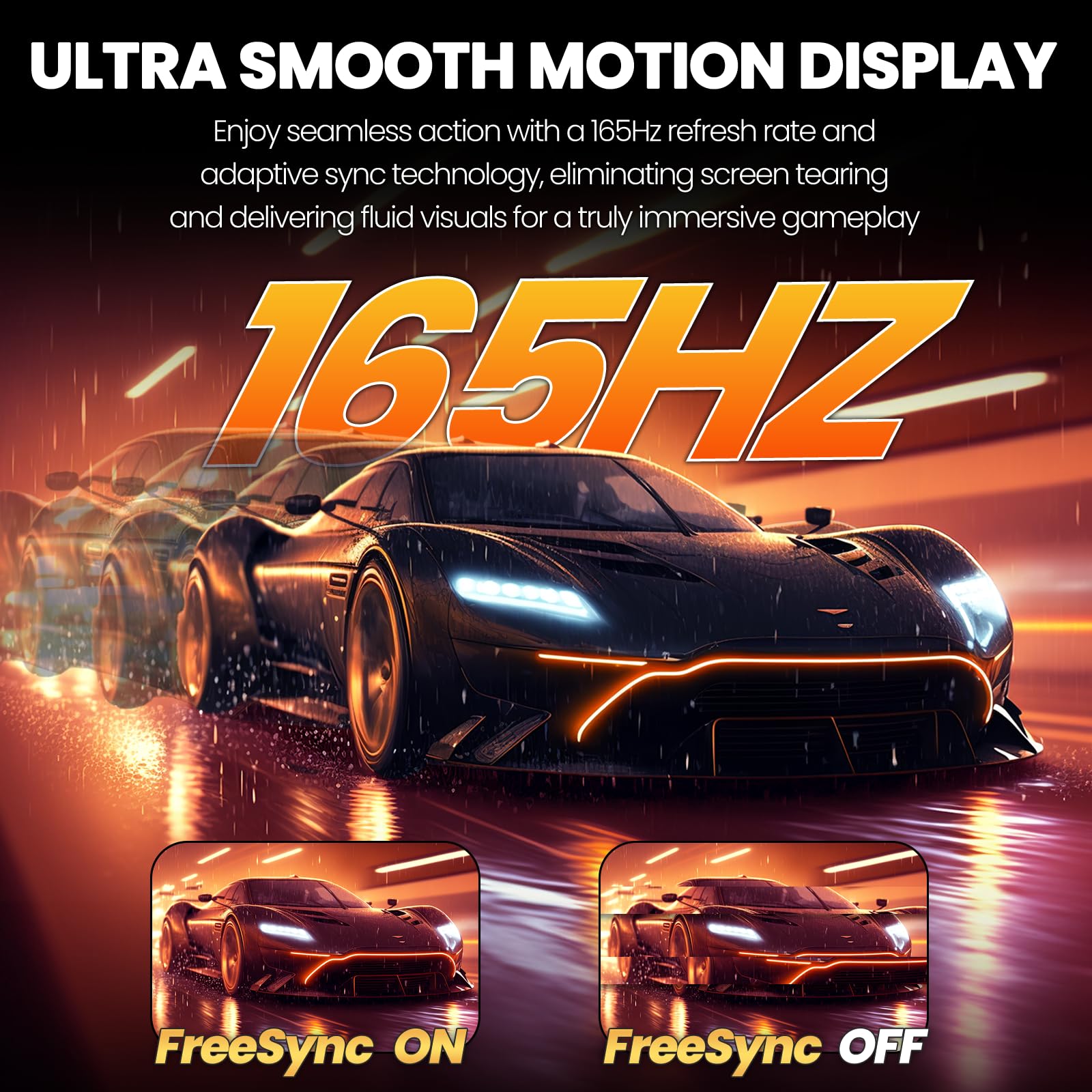 CRUA Monitor da gioco bianco da 34 pollici, 165 Hz/144 Hz, WQHD (3440 x 1440p), schermo ultra ampio IPS con altoparlanti integrati, supporta FreeSync, 120% sRGB, HDMI 2.0 e DP