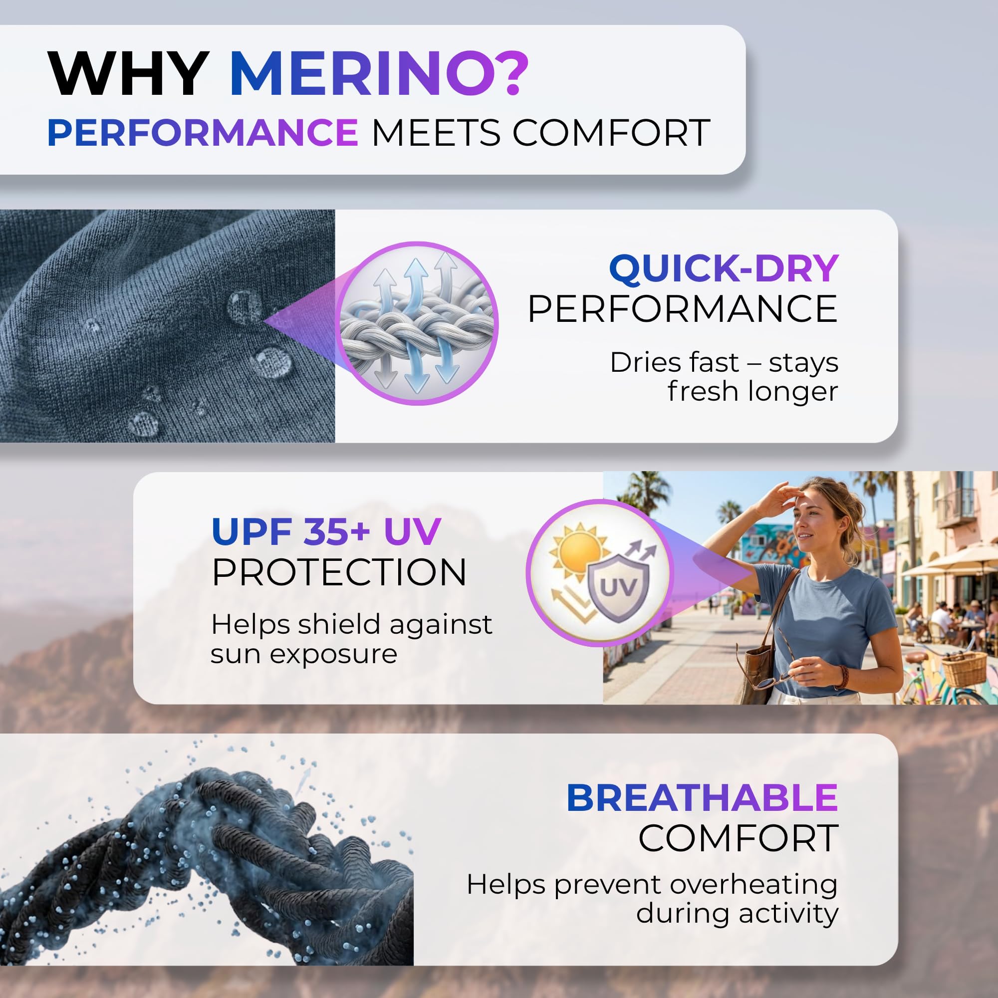 menique T-shirt 100 % mérinos pour femme - Manches courtes - Col rond - Protection UV UPF 35 - Léger et respirant - Sous-vêtement thermique d'été - Maillot de sport pour la randonnée, la course à pied