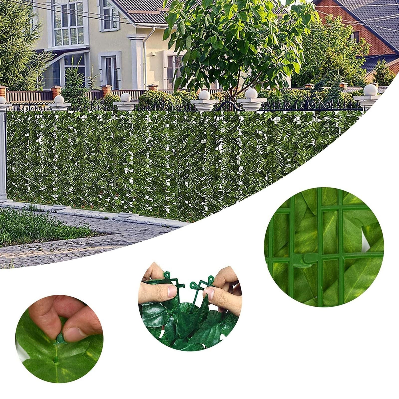 YCOLX Seto Artificial Ocultación, Hiedra Artificial Anti-UV Valla de Privacidad para la Protección de la Privacidad del Hogar Balcón Jardín(1x6m)