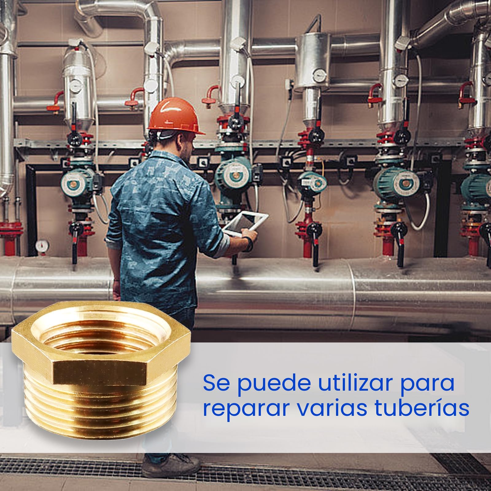 Reductor de latón adaptador 1/2 a 1/4 pulgada rosca macho hembra Ø20mm x Ø12mm accesorio tuberías agua