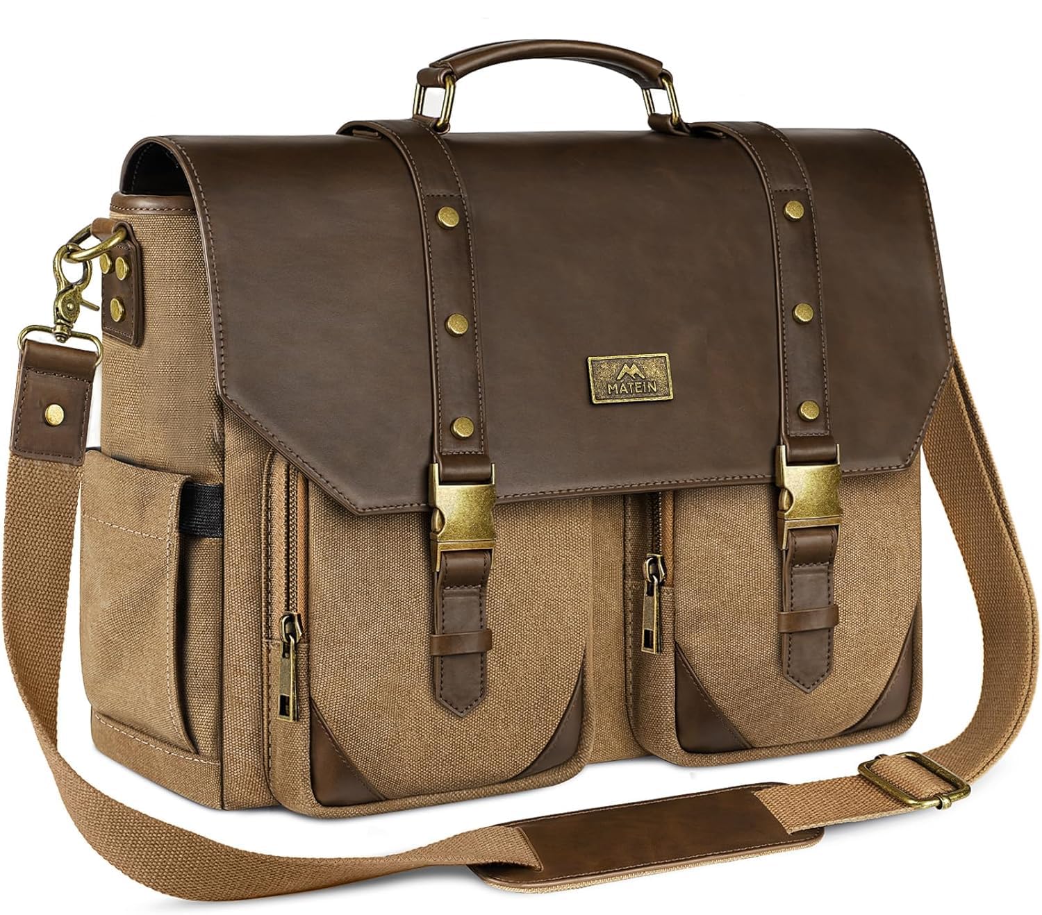 MATEIN Borsa Porta PC 15,6 Pollici, Borsa Messenger Uomo Vintage da Lavoro | Grande Borse a Tracolla con Tasca Antifurto RFID e Tasca Impermeabile, per Ufficio, Università e Viaggio