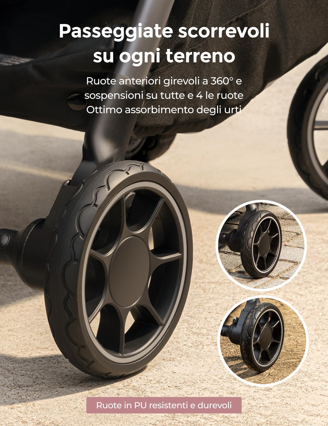 Momcozy ClickGo Passeggino Leggero, 0+ Mesi, Passeggino da Viaggio Compatto per Aereo con Chiusura a un Clic, Ampia Capotte Estensibile UPF50+
