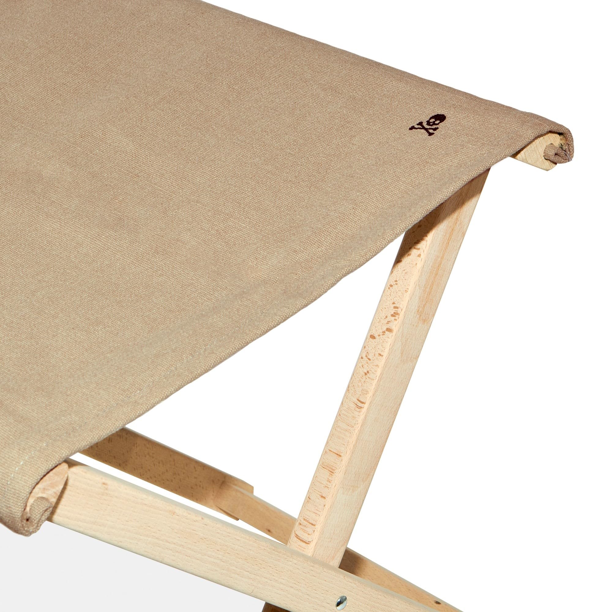 Scalpers - Taburete Director Plegable Fabricada en Madera de Haya Estructura sin Barniz de Primera Calidad, Lona Piedra