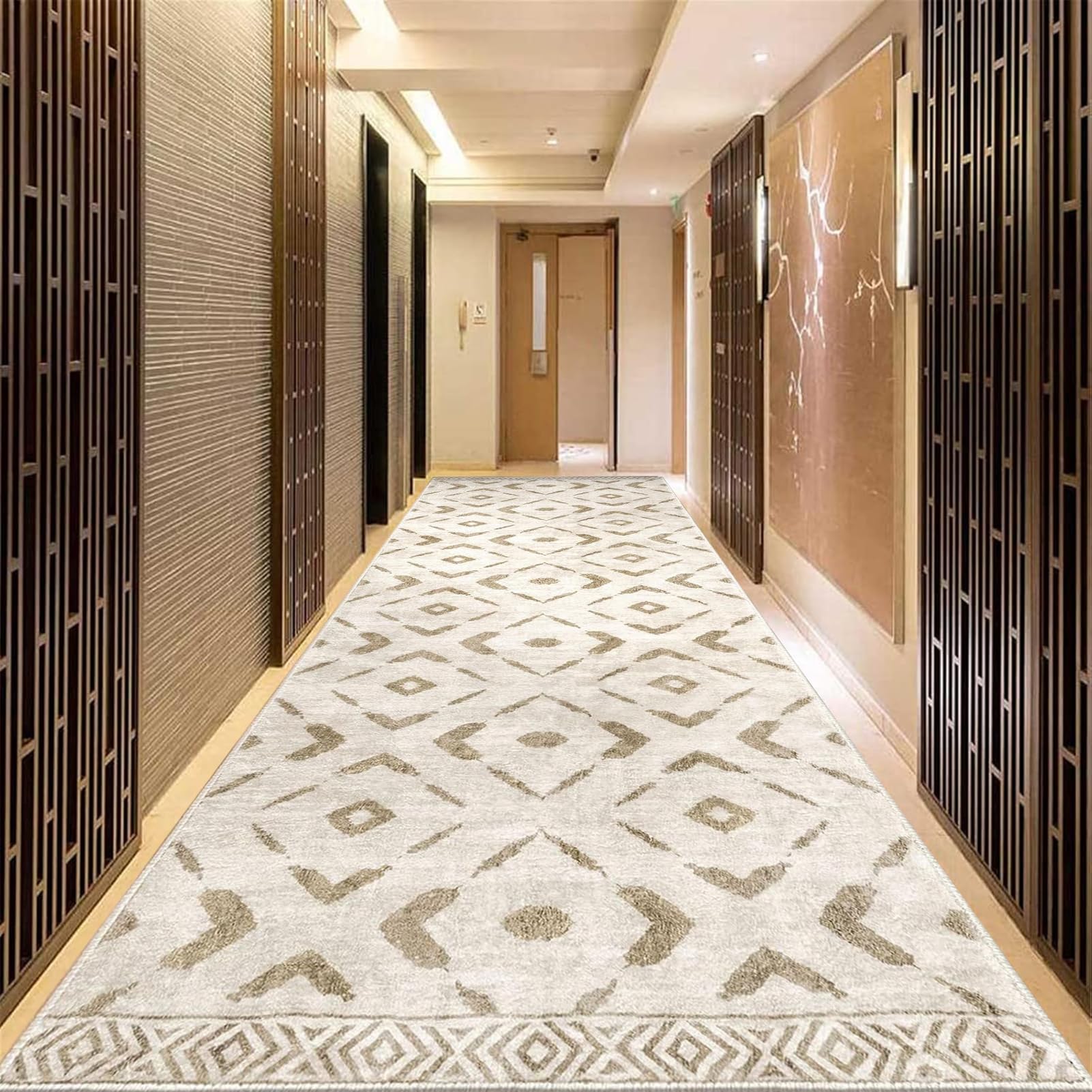 Tapis longs pour cuisine et couloir antidérapants lavables en machine style boho doux