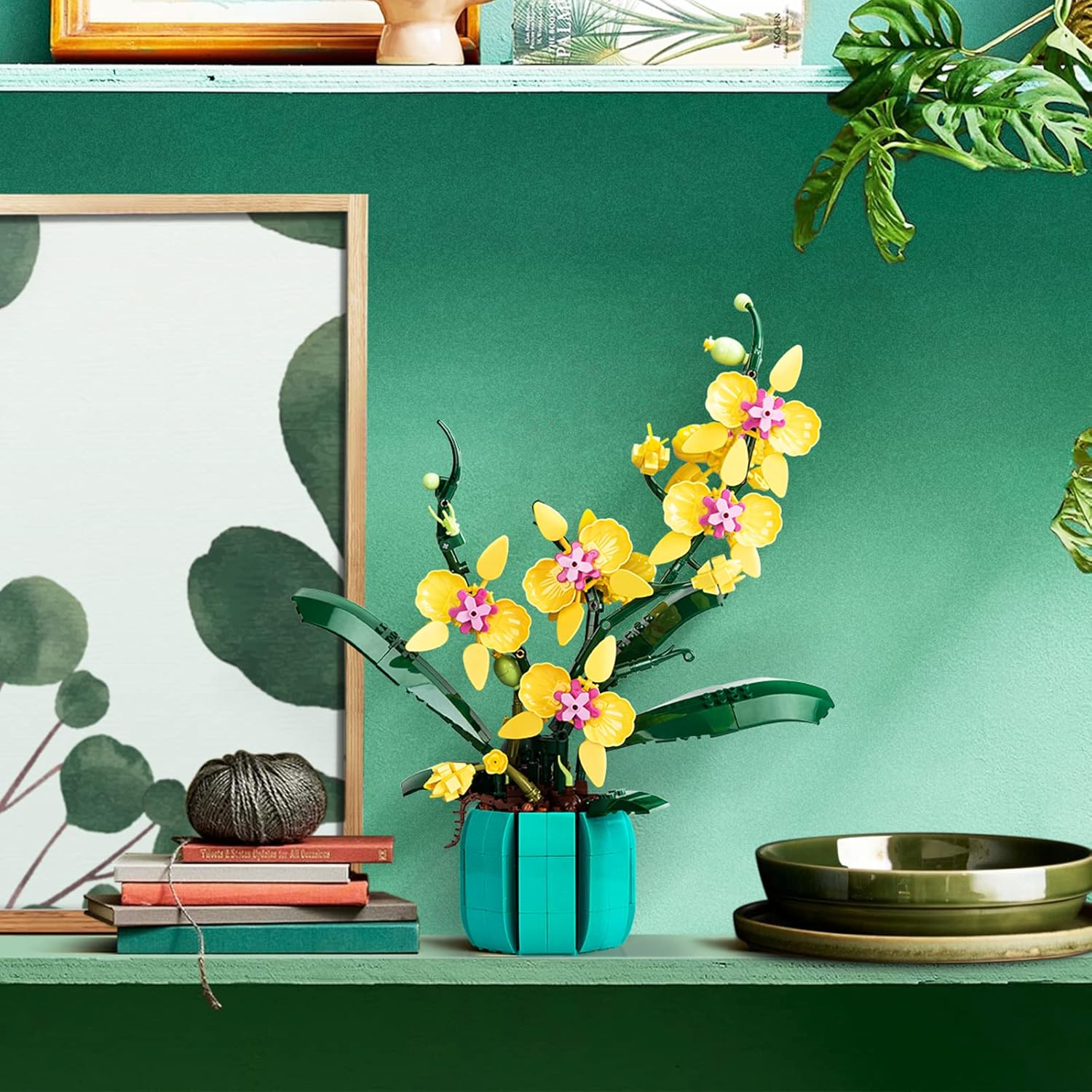 JOJO&Peach Orchid Bonsai Building Set, Botanical Collection, Artificial Flowers for The Home or Office, Gifts for Valentine, Mother's Day, Anniversary, Birthday (811 Pieces)