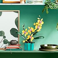 Vista 5 de JOJO&Peach Juego de construcción de bonsái de orquídea, colección botánica, flores artificiales para el hogar u oficina, regalos para San Valentín