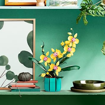 JOJO&Peach Orchid Bonsai Building Set, Botanical Collection, Artificial Flowers for The Home or Office, Gifts for Valentine, Mother's Day, Anniversary, Birthday (811 Pieces)