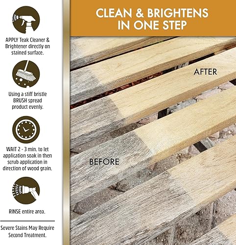 Miniatura 4 de STAR BRITE Combo de reacabado de teca, limpiador y abrillantador de teca + aceite de teca, renueva, rejuvenece y reacabado de teca y toda la madera