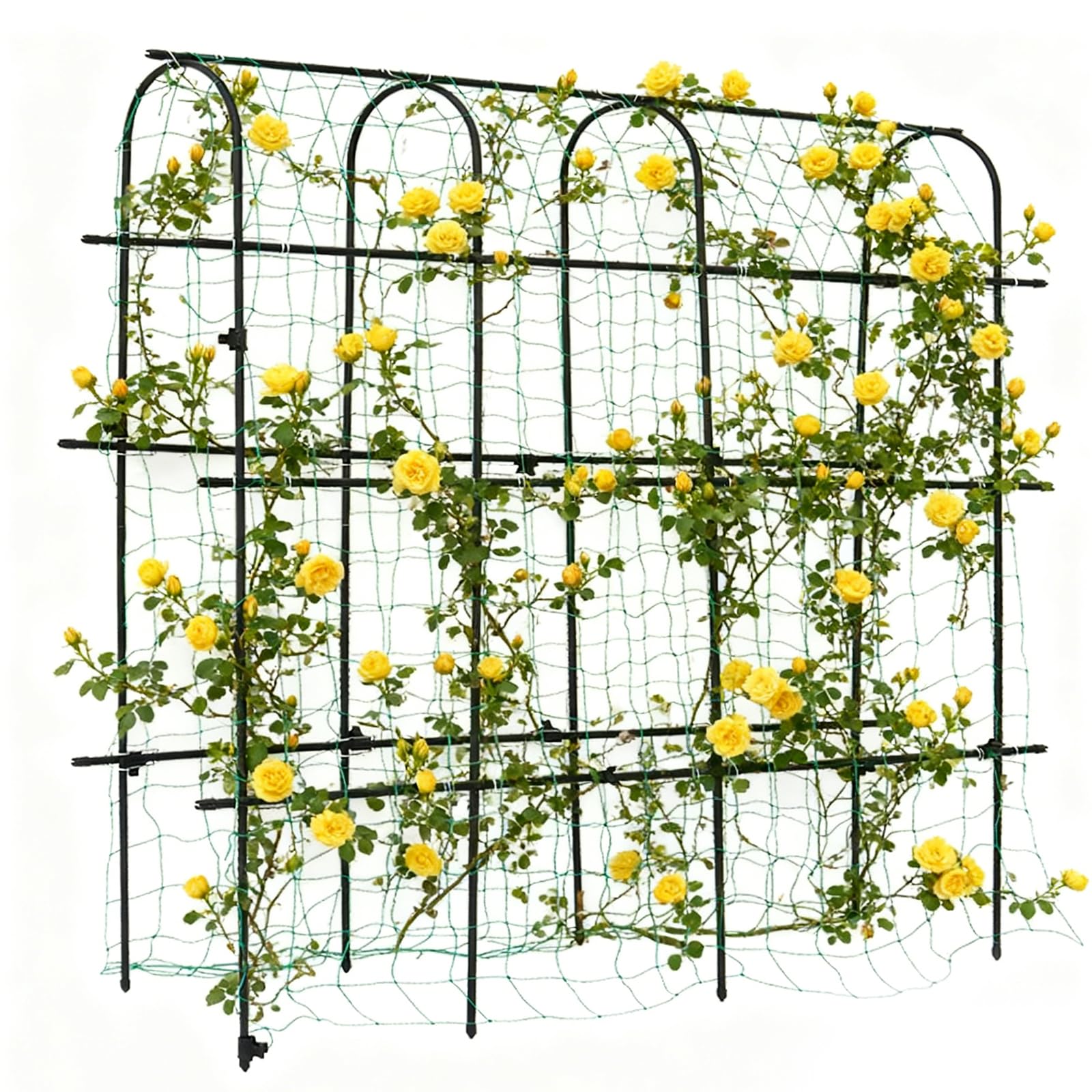 6×6 FT Garden Trellis for Climbing Plant, TOROKOM U-Frame Garden Cucumber Trellis Large Vegetable Beans Fruit Grow Trellises Rustproof Metal Plant Climbing Support for Indoor Outdoor Vine Stand