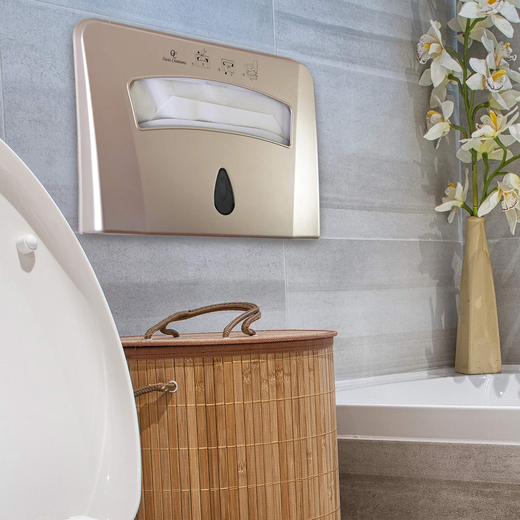 Amazon.com: Toilet Seat Cover Dispenser by Oasis Creations –Wall