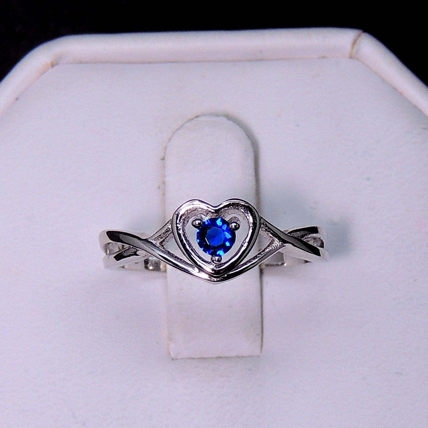 Christine Heart Birthstone Ring for Women by Ginger Lyne | Sterling Silver Engagement Ring for Women| Cubic Zirconia Colored Stone for Birth Month