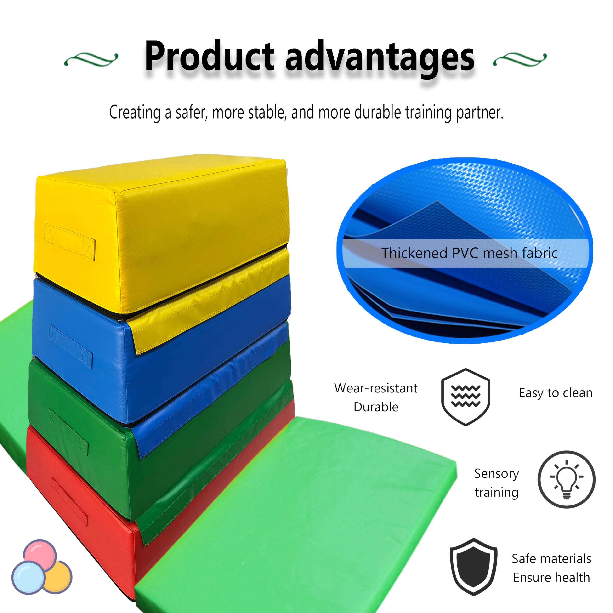 Plyometrische Box aus Schaumstoff - Zerlegbare Rutschhemmende Plyo-Boxen für Fitnessstudio & Heimtraining, Modulares Sprungbox-System für Yoga, Turnen, Taekwondo | Easy-Clea(Size:90*60*90*30cm)