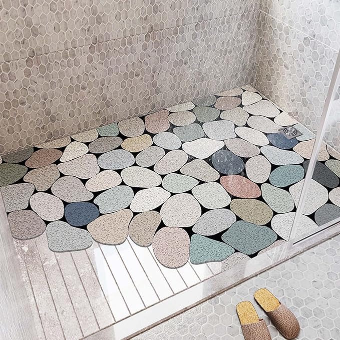 HEMOTON Bodenkissen Badezimmer - Rutschfeste Duschmatte Waschbar