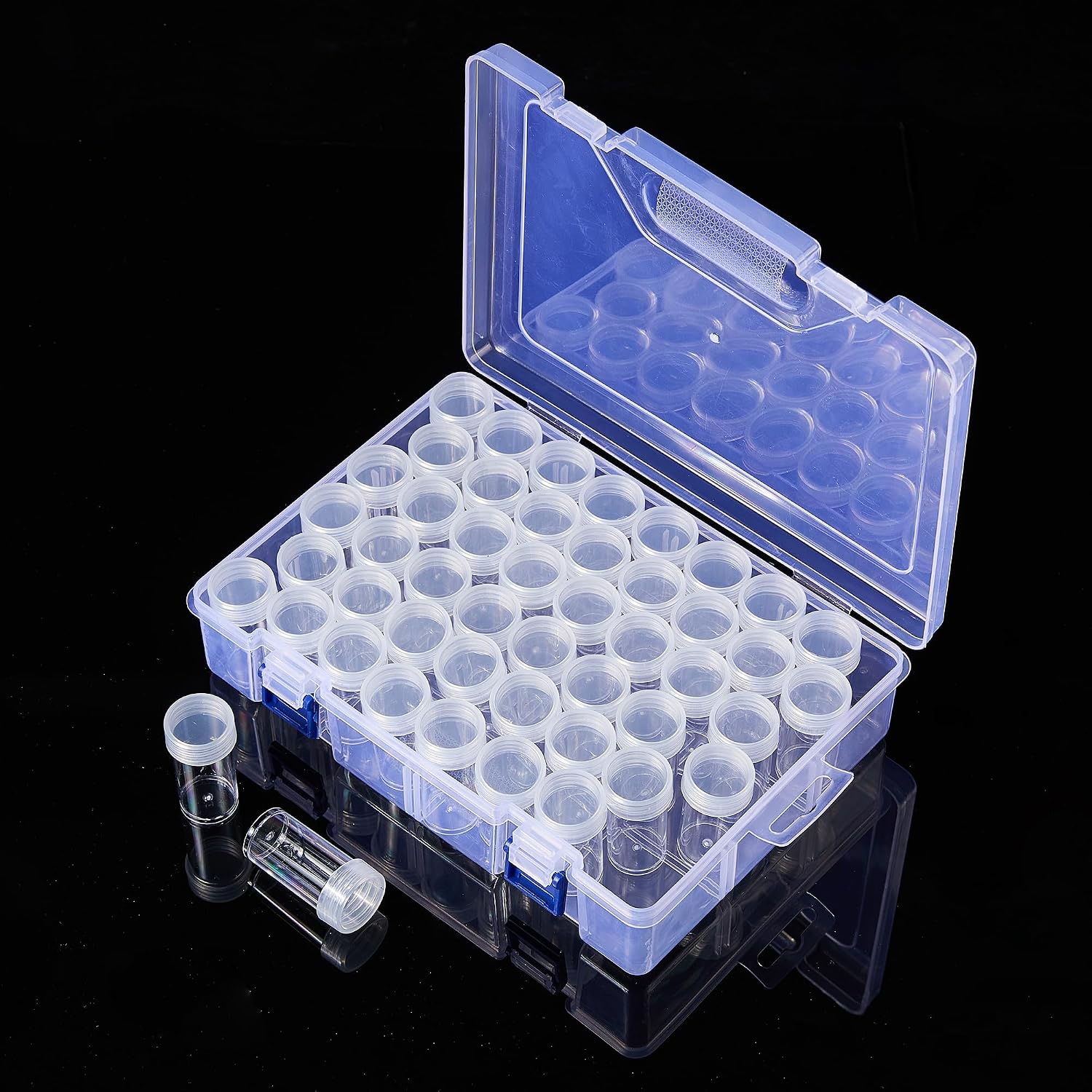 Diamond Painting Storage Containers, 48 Grids Bead Organizer with Labels, Diamond Art Storage Accessories, 1 Pack