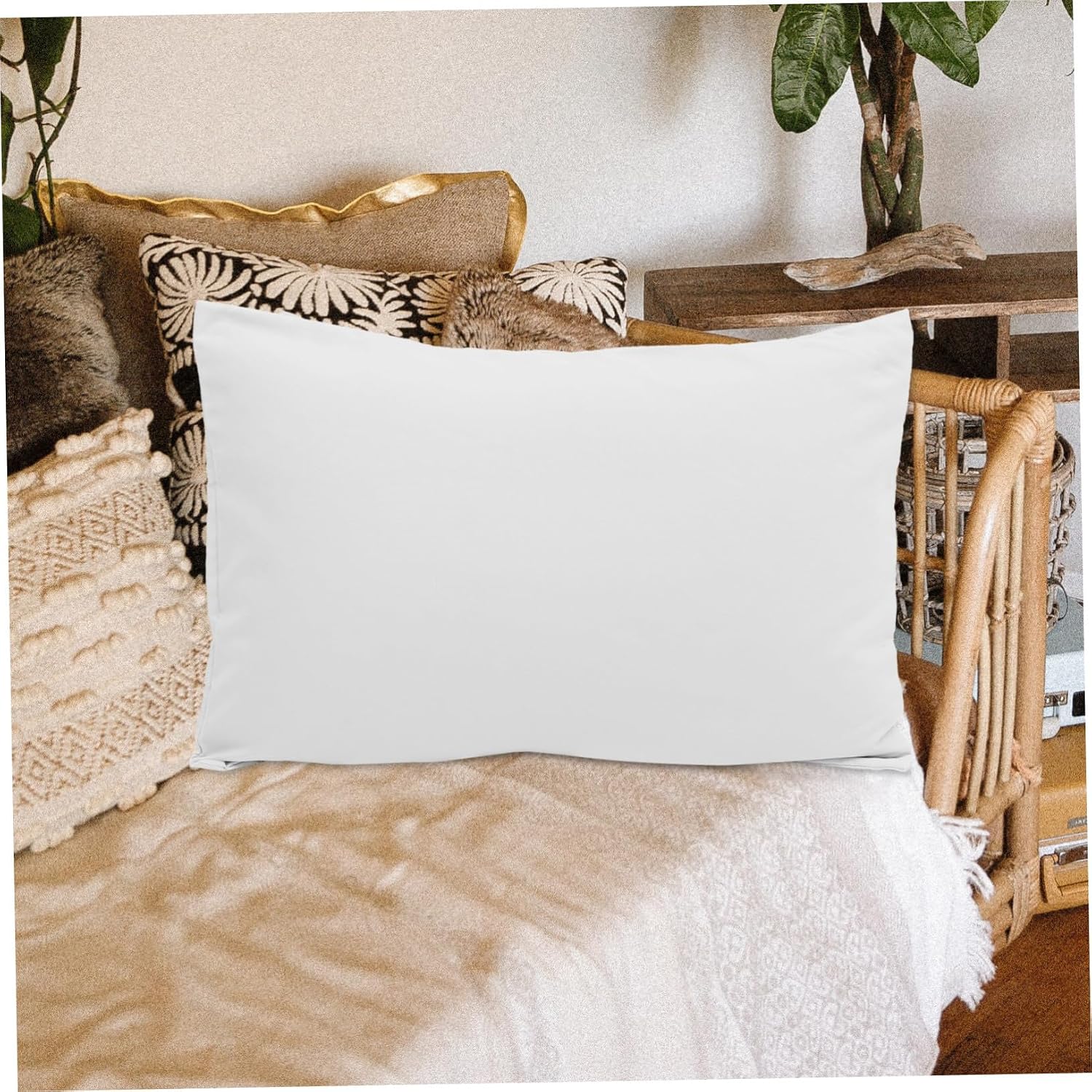 2pcs Toddler Pillowcases White Polyester Envelope Closure Travel Use