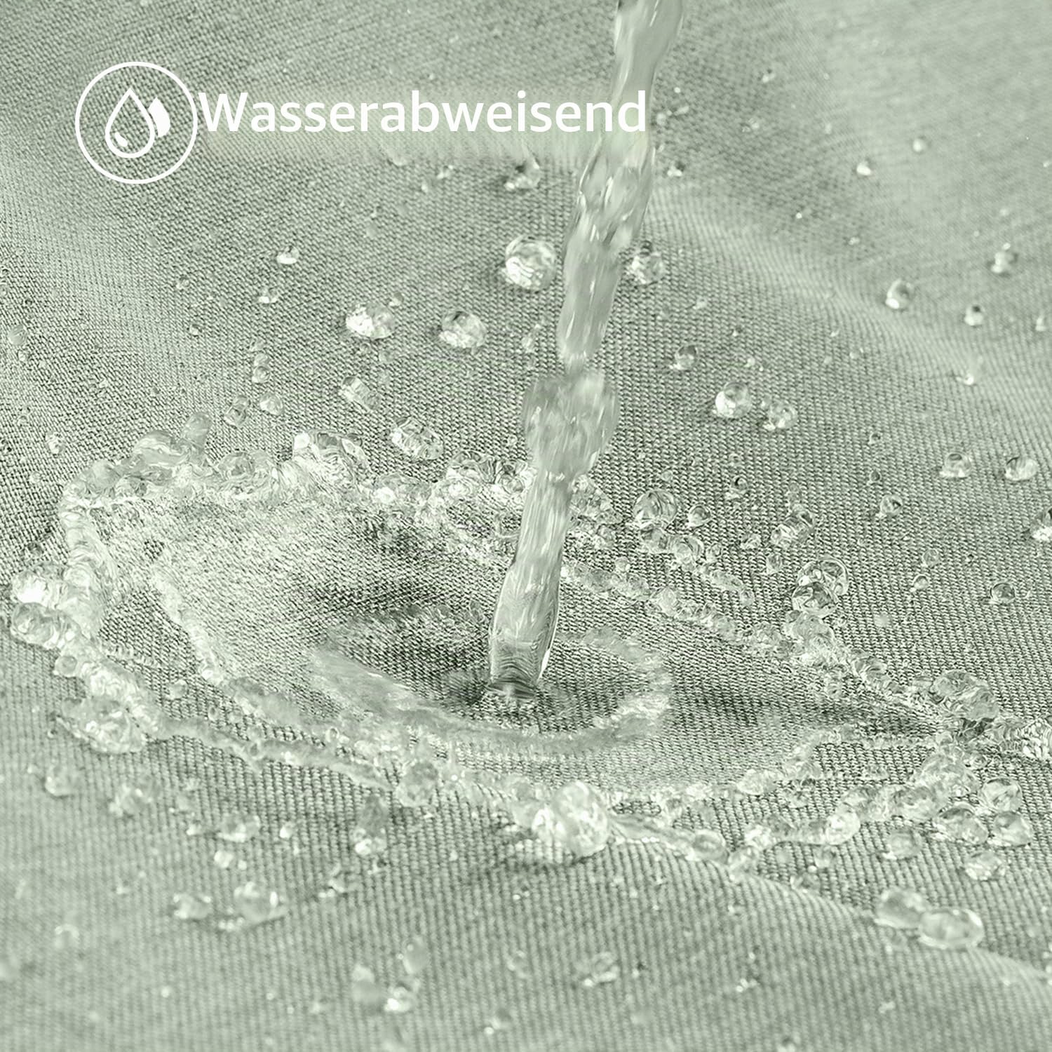 VANZAVANZU Duschvorhang Leinen mit Metall Duschvorhangringe Stoff Textil Badewannenvorhang Anti Schimmel Bad Vorhang Set Wasserdicht Schwerer Badewanne Vorhang - 275 x 182cm (Salbeigrün)