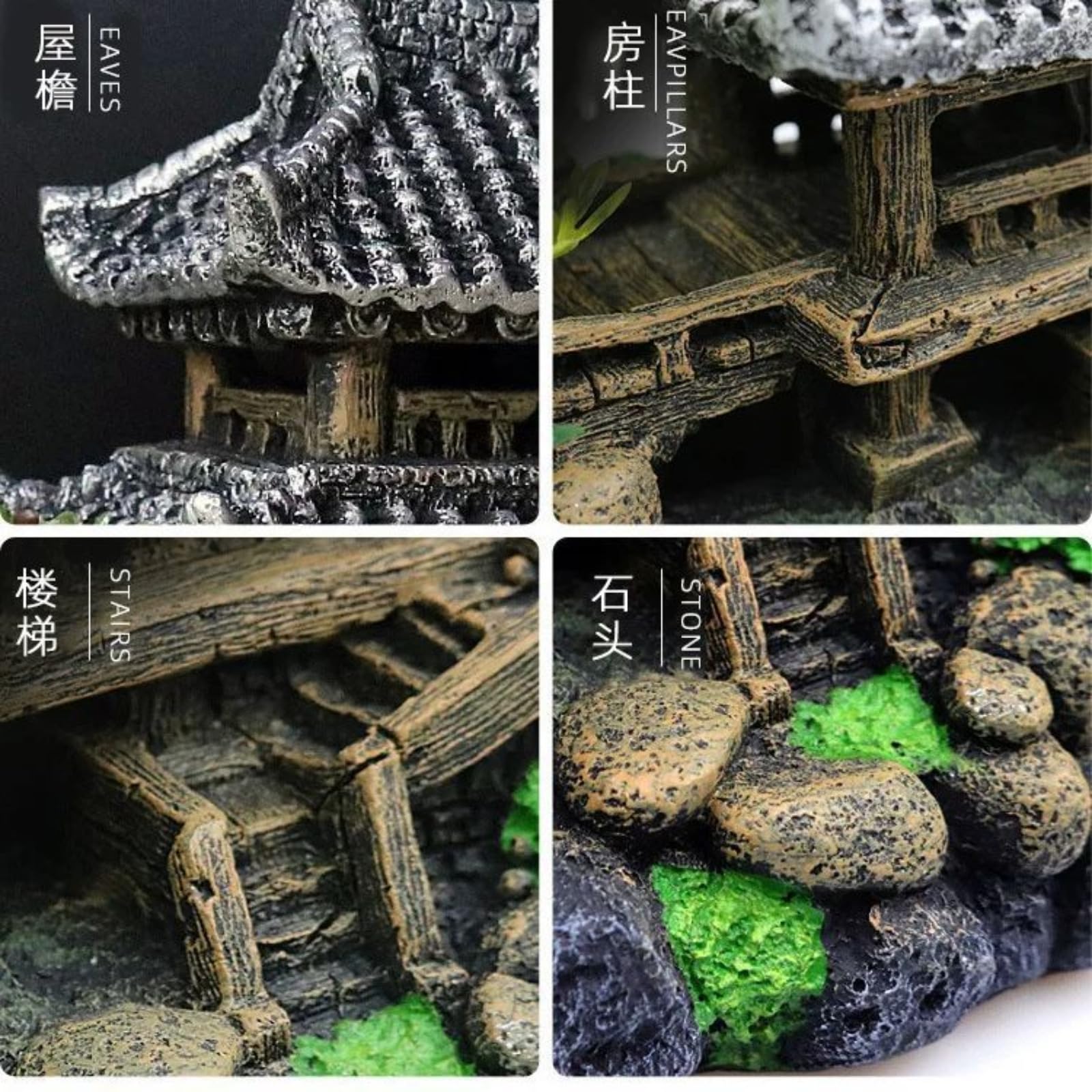 Aquascaping Rockery - Decoración para acuario, 20 cm, decoración de resina para paisajismo