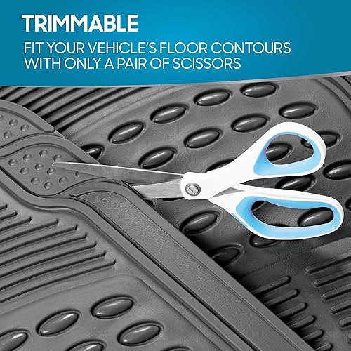 Miniatura 5 de Alfombrillas de caucho BDK para automóvil (juego de 4 piezas delanteras y traseras), gris