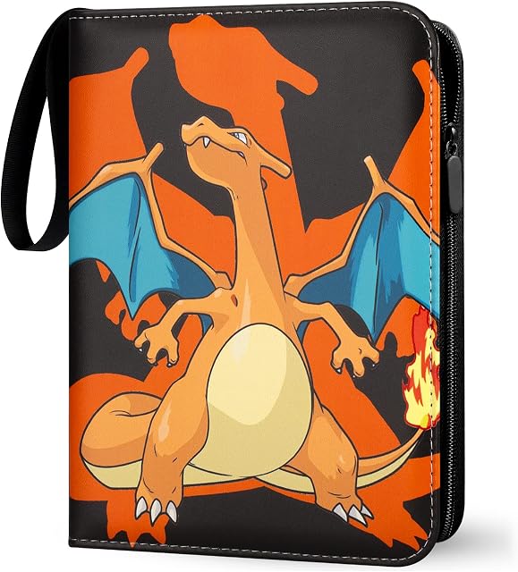 Trading Card Binder, Card Binder with 50 Removable Sleeves Fits 400 Cards, Portable Zipper Card Holder Suitable for Game Card Collection and Photo Storage Gift for Boys and Girls