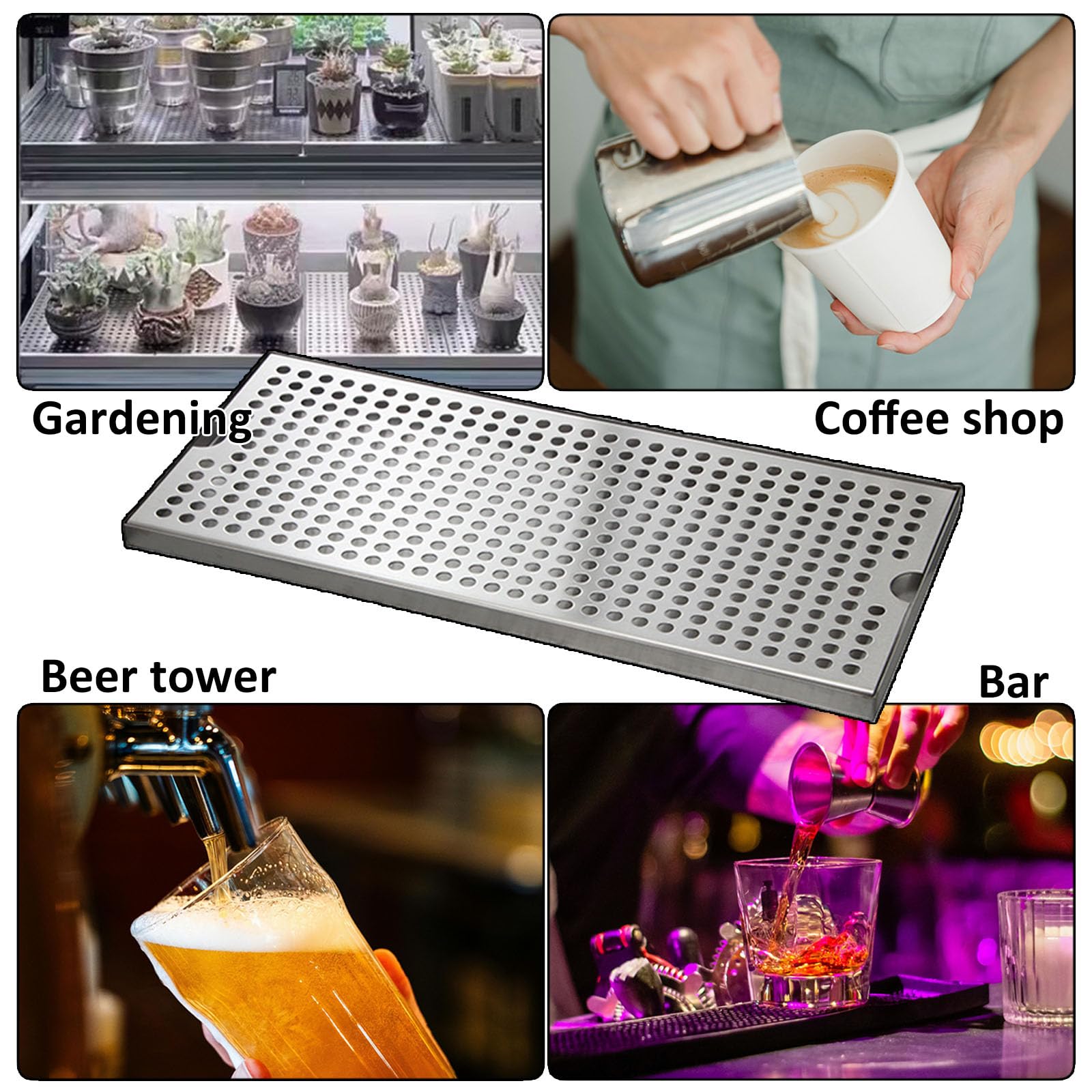 Bandeja De Goteo De Cerveza,Bandeja Camarero De Acero Inoxidable,Bandejas para Servir para Club Barra De Bebidas Té Kegerator,50 * 17.5cm/19.7 * 6.9in