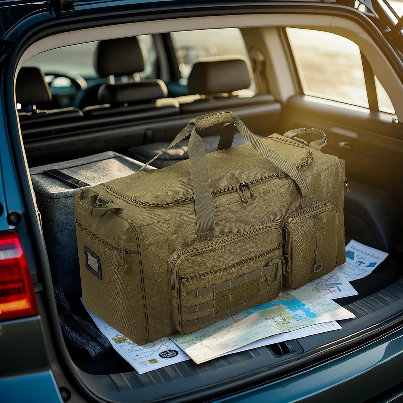 Torby podróżne 120 l dla mężczyzn, wytrzymała torba kempingowa, 80 cm, bardzo duża torba sportowa XL, Brązowy, xl travel duffle bag 120l