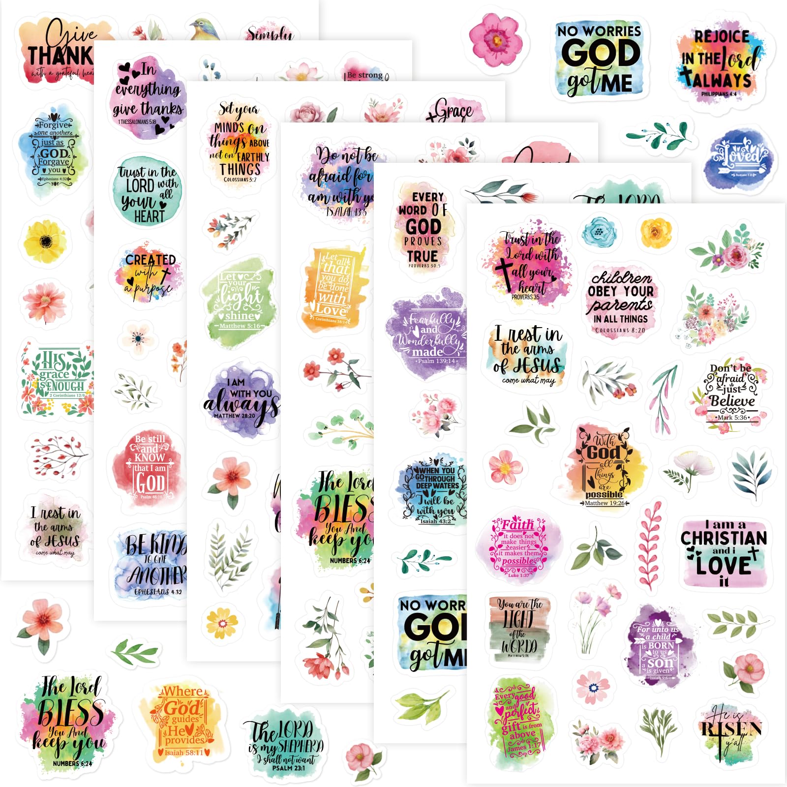 Christian Bible Verse Stickers for Journaling Inspirational Scripture Sticker Religious Decals for Kids Scrapbook Decor Sunday School Crafts Supplies 30 Sheets