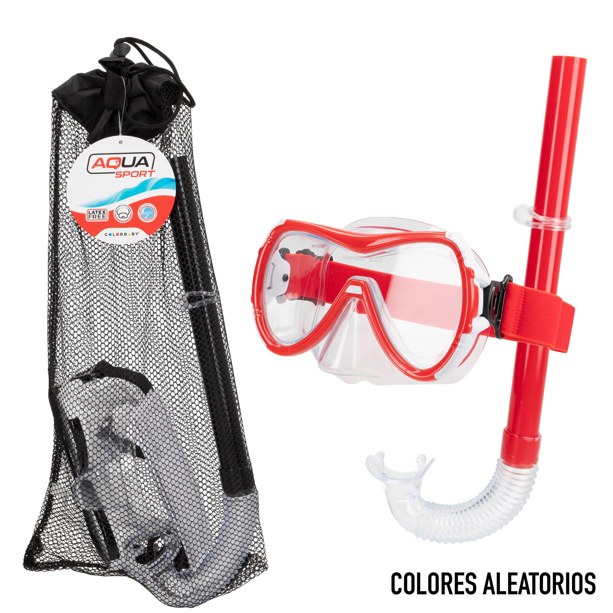 Kit De Plongée Aqua Sport Enfant – Masque Réglable Et Tuba, Sans Latex, Hypoallergénique, Livré Avec Sac Filet !