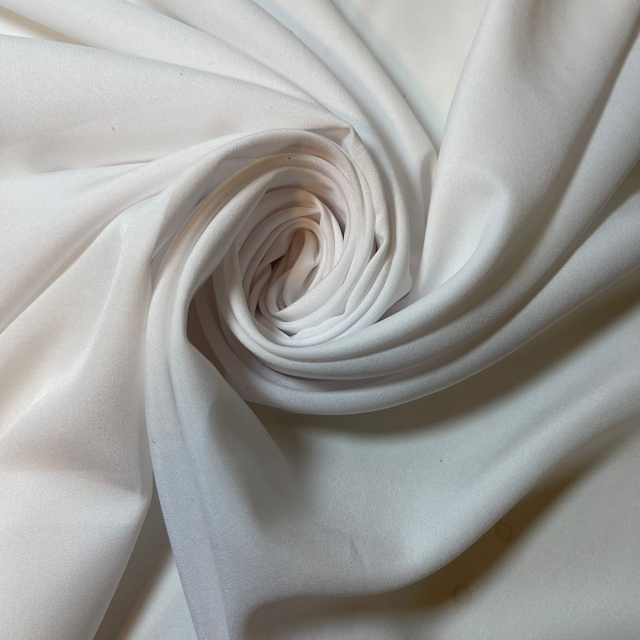 Soft Peach Skin Powder Touch Dress Craft Lining Fabric Material 44" Wide Available in 8 Colours (Ivory, 1 Meter)