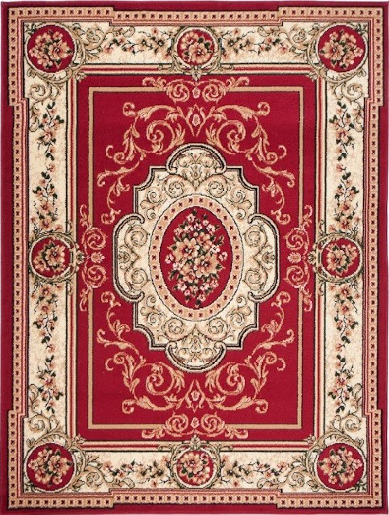 Carpeto Rugs Alfombra Oriental de Salón Grande de Diseño Floral de Pelo Corto - Alfombras de Habitación de Matrimonio, Dormitorio y Comedor - Alfombras Salón - Rojo - 250 x 350 cm